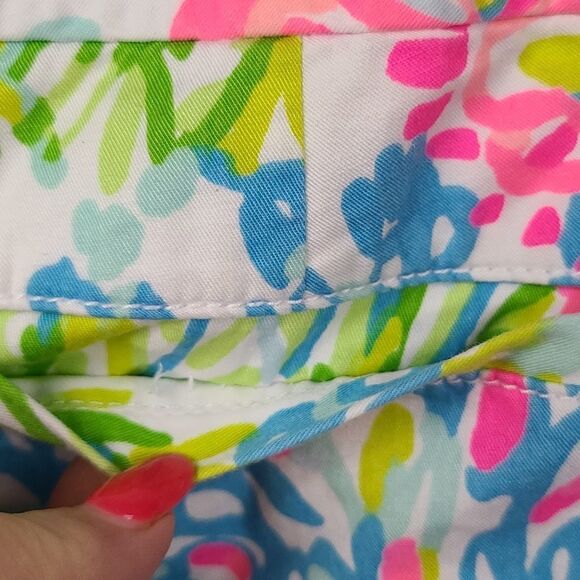 Lilly Pulitzer Vintage Callahan Shorts Lovers Coral Flat Front Midi Leisure - Picture 7 of 11